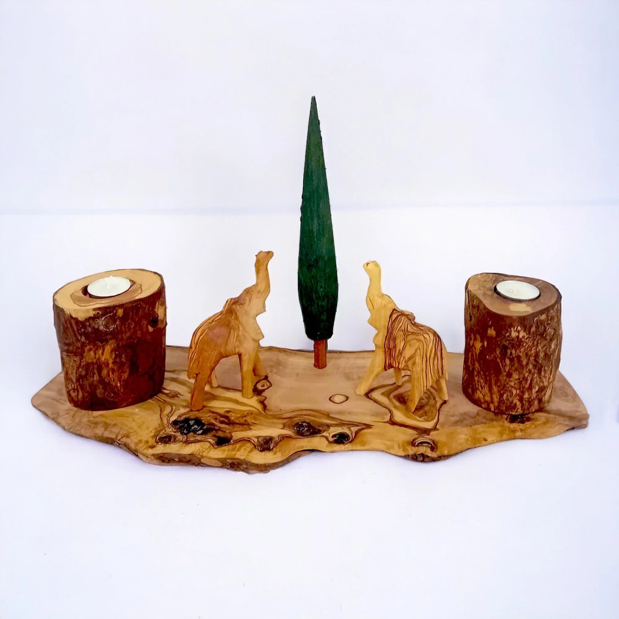 Hand carved elephant figurine set – handcrafted and natural design