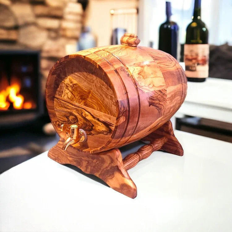 Wooden barrel with stand – handcrafted and natural design