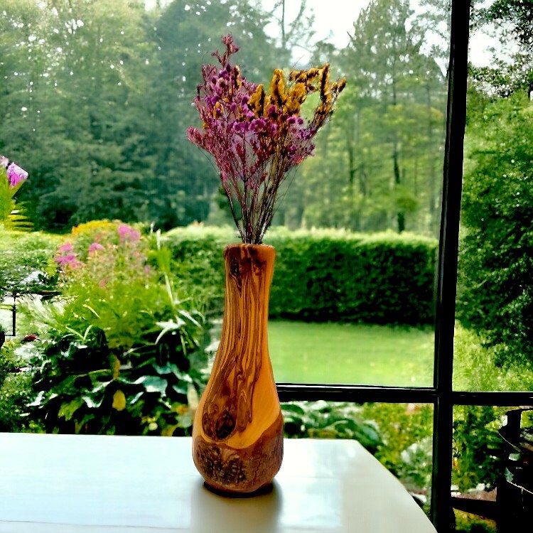 beautiful dry flower holder , wooden Vase