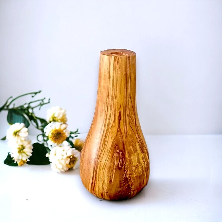 dry flower holder , wooden vase