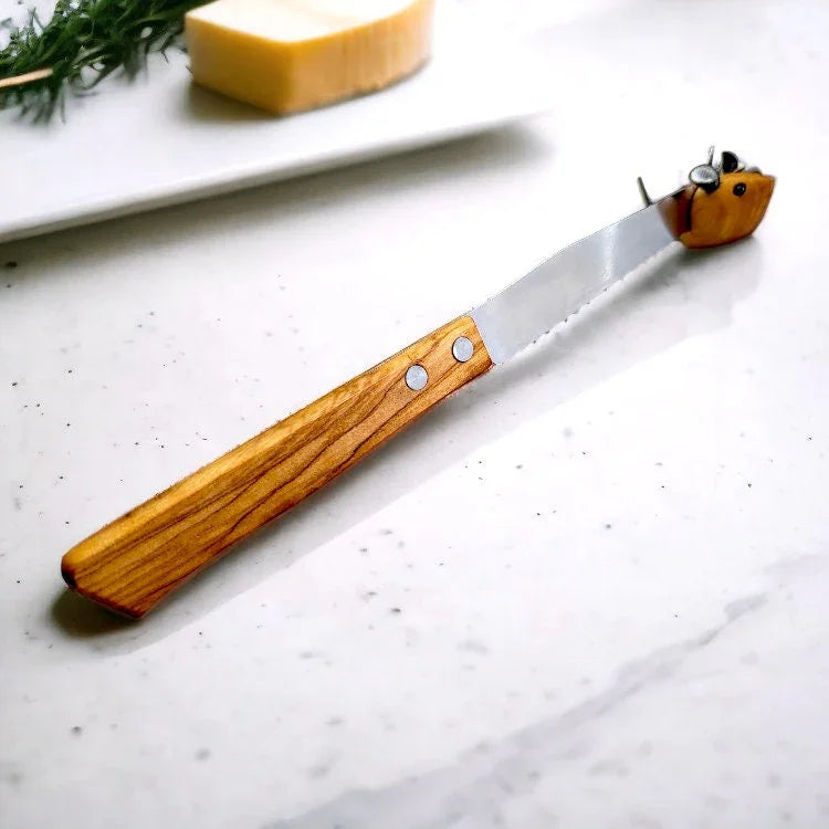 Wooden hand cheese knife 21 – handcrafted and natural design