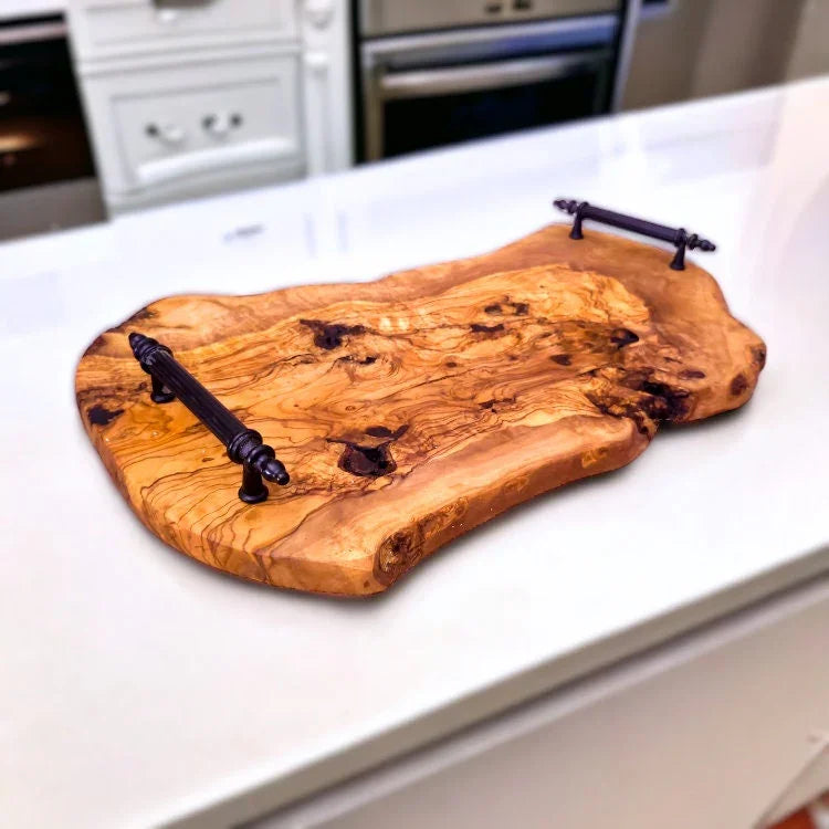 Olive wood rustic tray – handcrafted and natural design