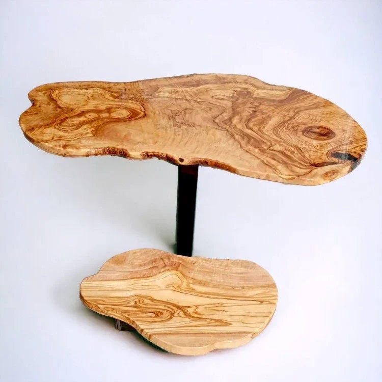 Irregular Shaped Olive Wood Side Table
