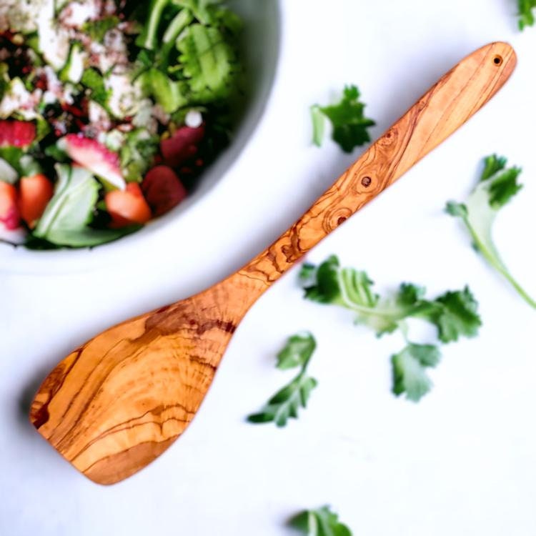 Rectangular Olive Wood Kitchen Spoon 35 CM