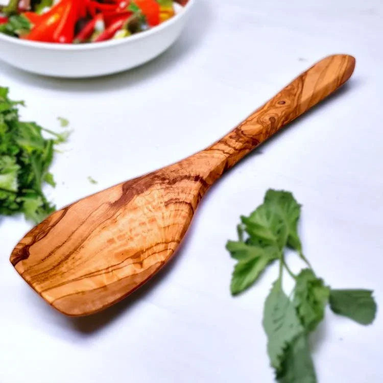 Rectangular olive wood kitchen spoon – handcrafted and natural design