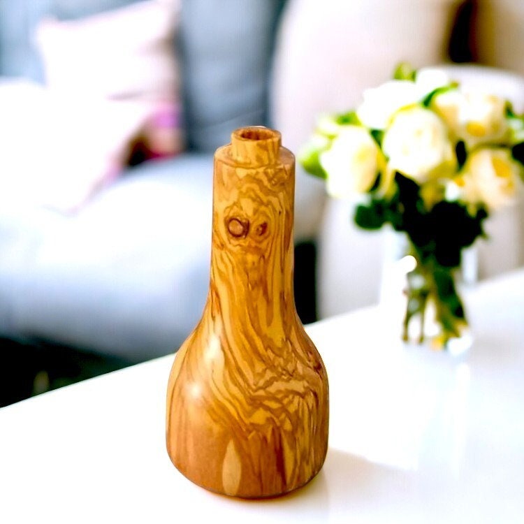 dry flower holder , wooden vase