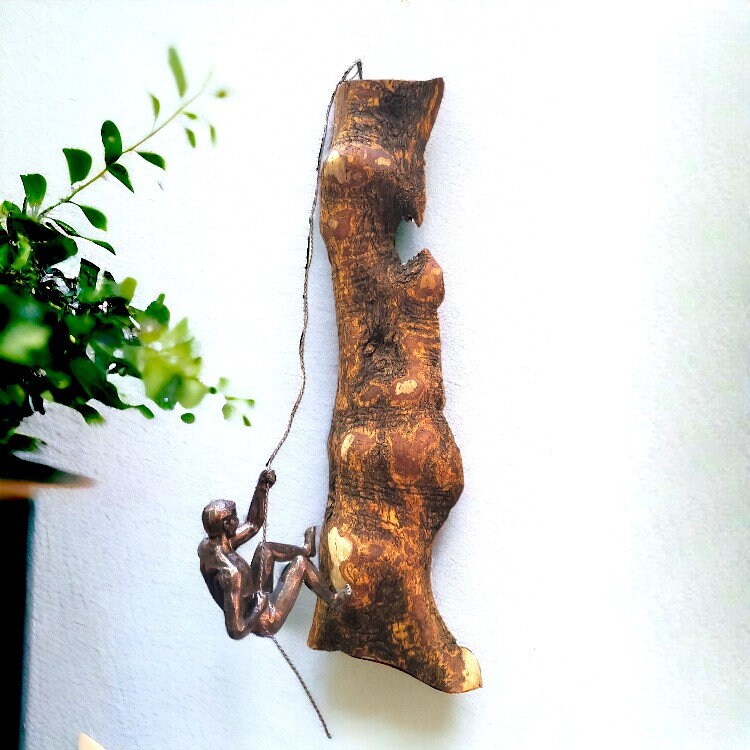 Olive wood Wall man figurine