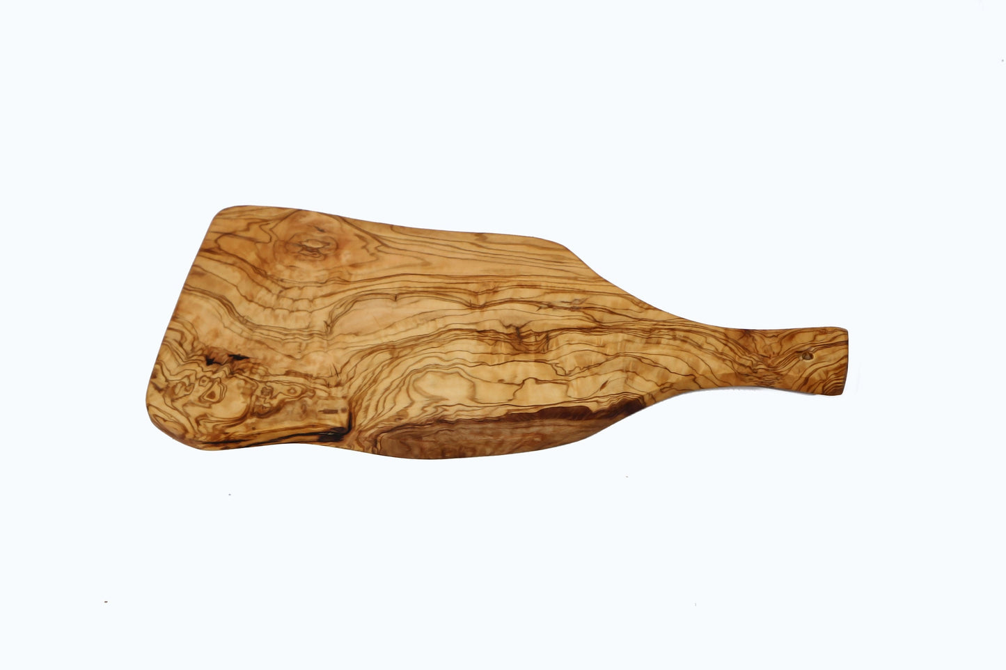 Olive Wood Slim Irregular Shaped Cutting Board with Handle