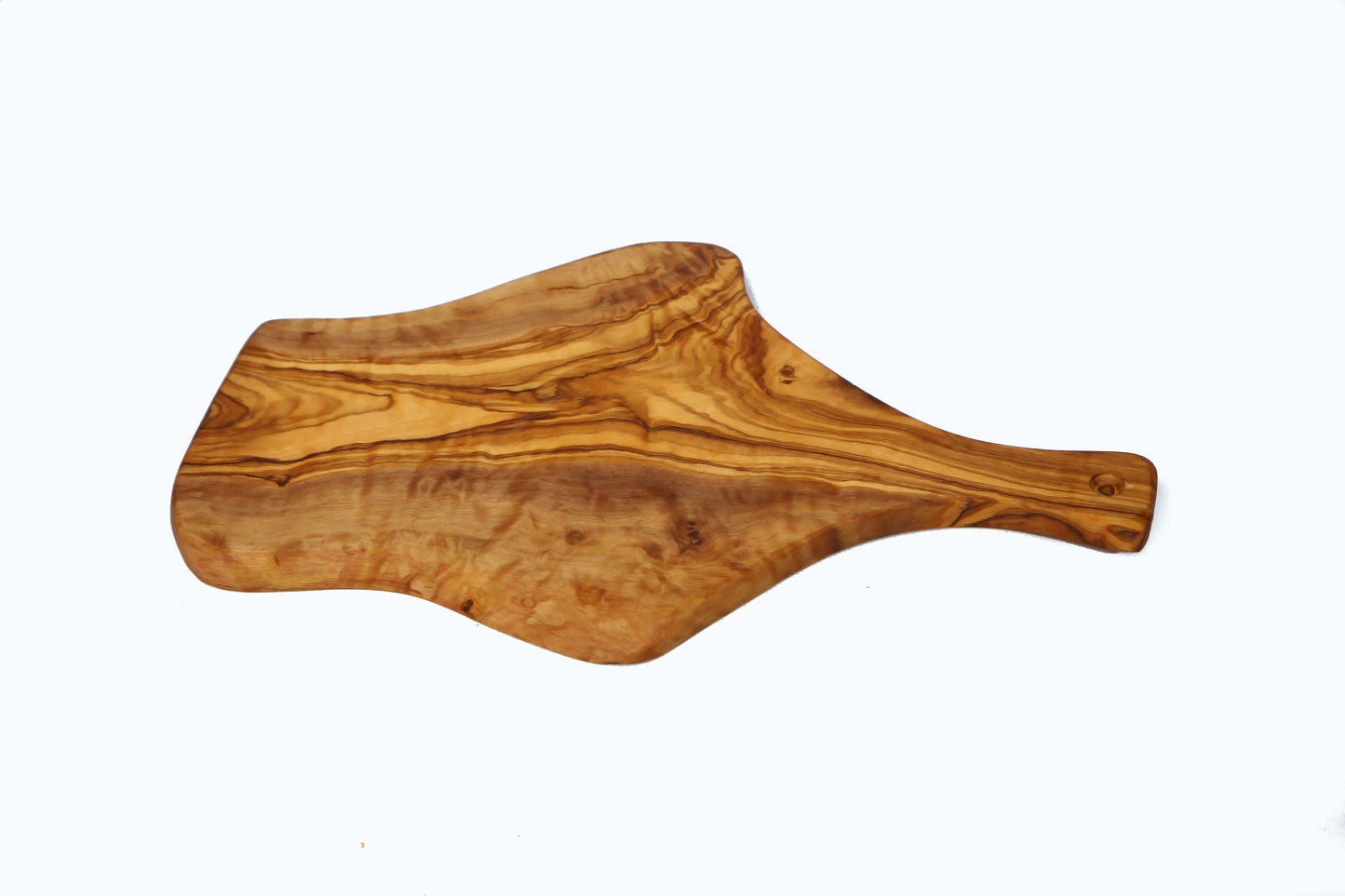 Olive Wood Slim Irregular Shaped Cutting Board with Handle