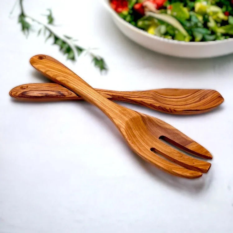 Olive wood small square-toed cutlery 29 – handcrafted, natural design
