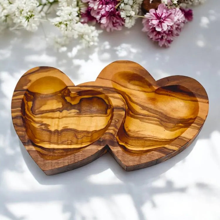 Olive Wood Heart Shaped Dish , Wooden Ring dish, unique dish, Nut dish, living room, Sustainably Sourced, Eco-Friendly, handmade, gift