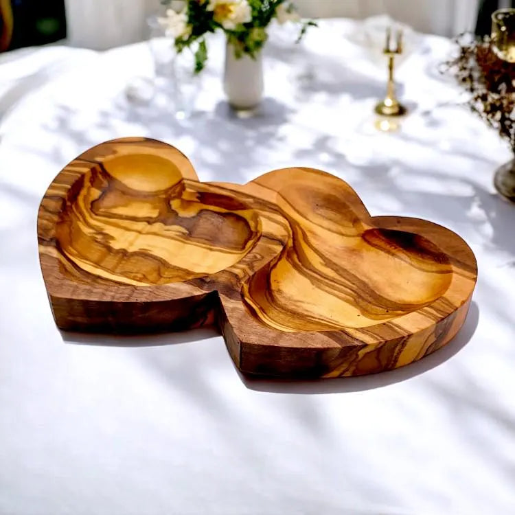 Olive Wood Heart Shaped Dish , Wooden Ring dish, unique dish, Nut dish, living room, Sustainably Sourced, Eco-Friendly, handmade, gift