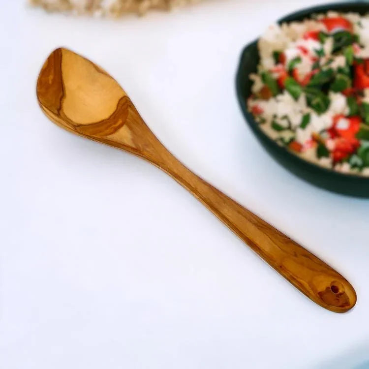 Olive wood pointed stirring rice cooking – handcrafted, natural design