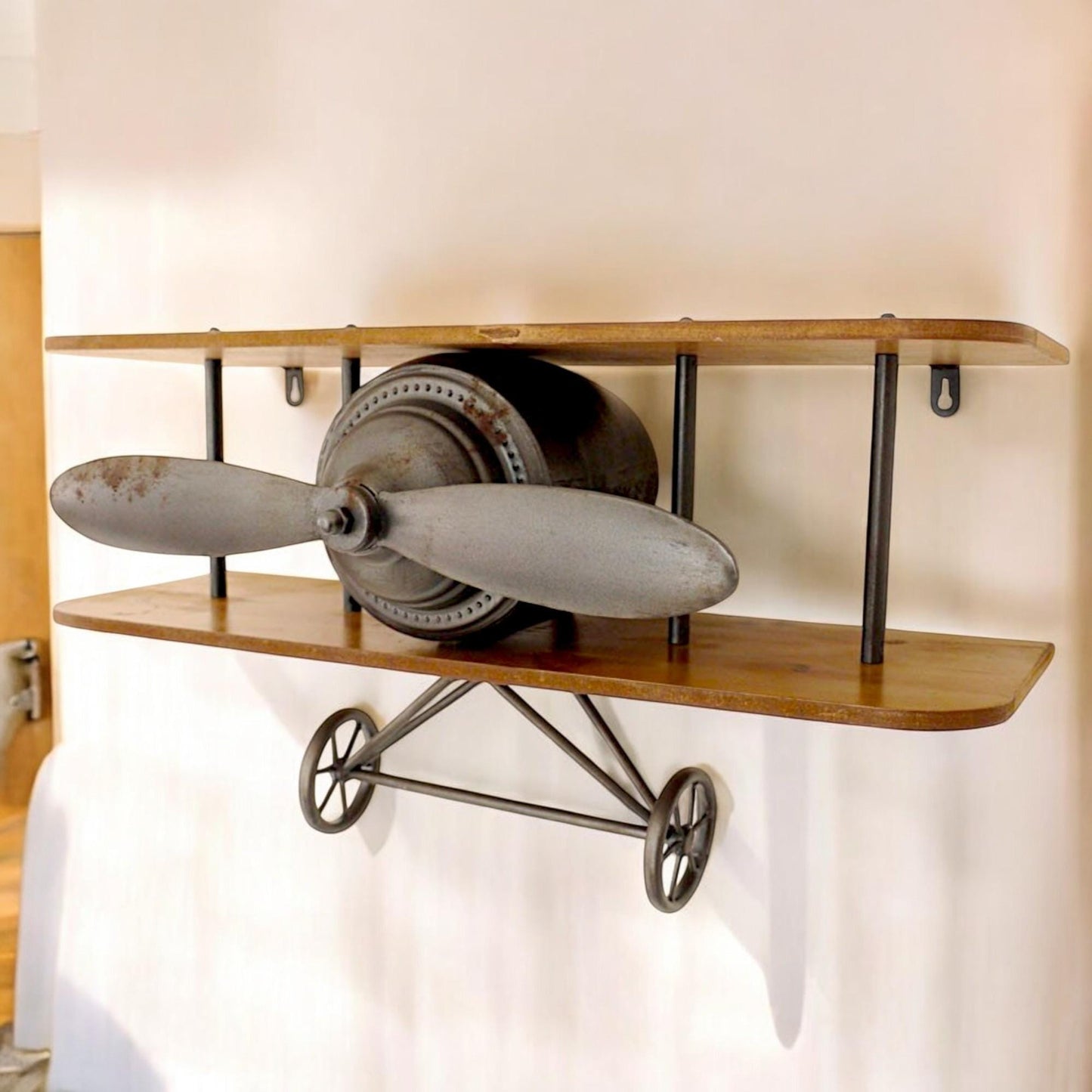 Vintage look Aeroplane Shelf - Aviation-inspired Wall Decor