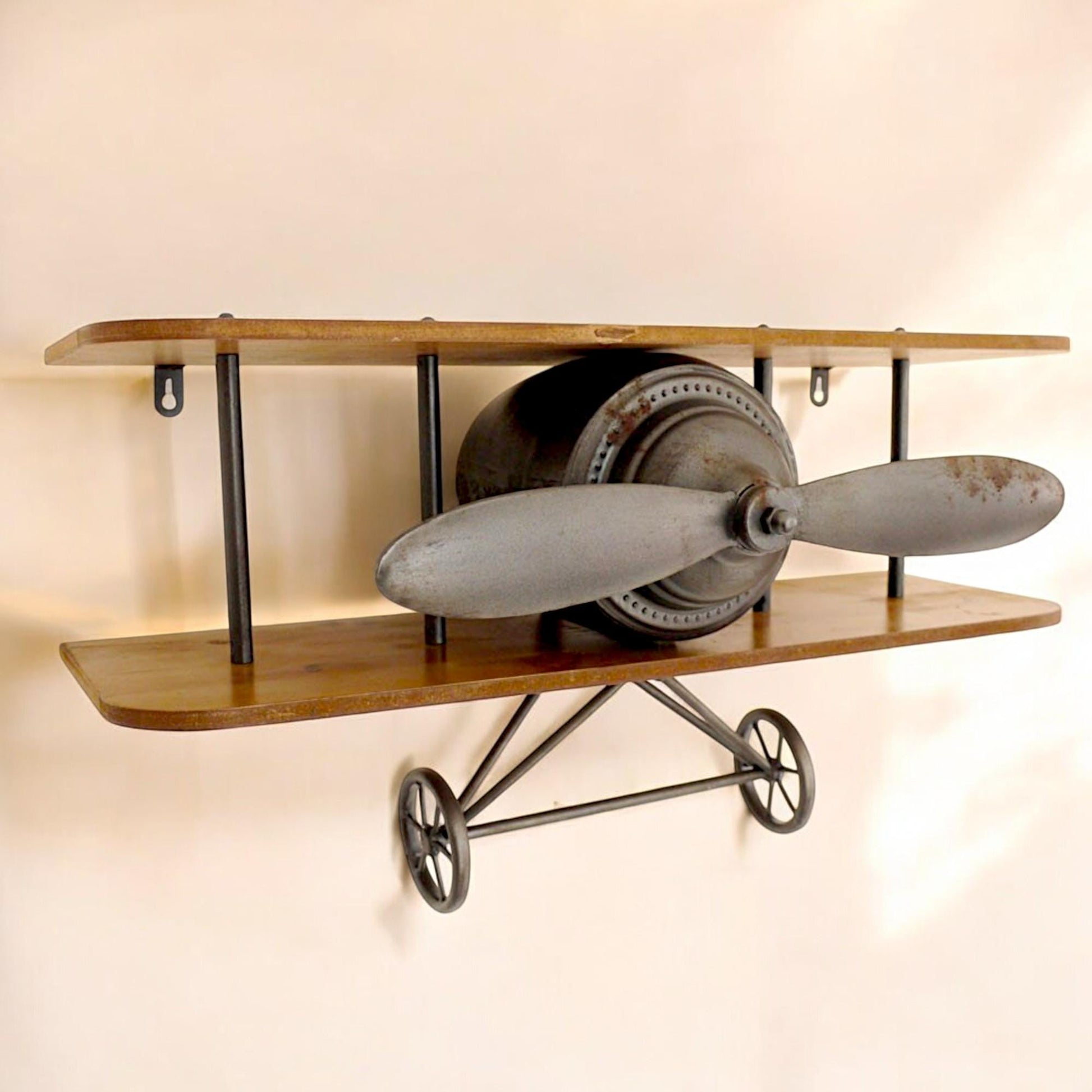 Vintage look Aeroplane Shelf - Aviation-inspired Wall Decor