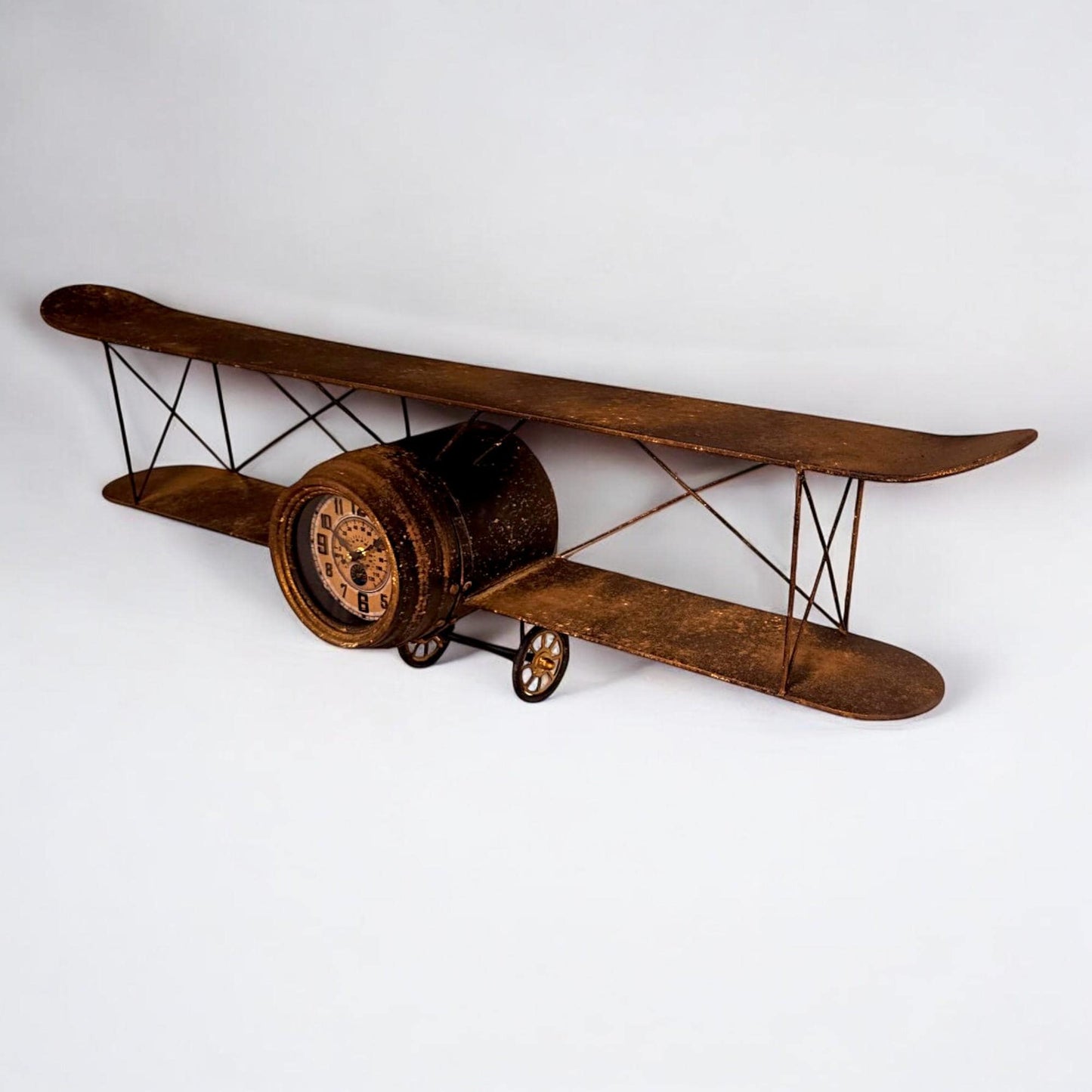 Vintage look Aeroplane Shelf with hooks - Aviation-inspired Wall Decor