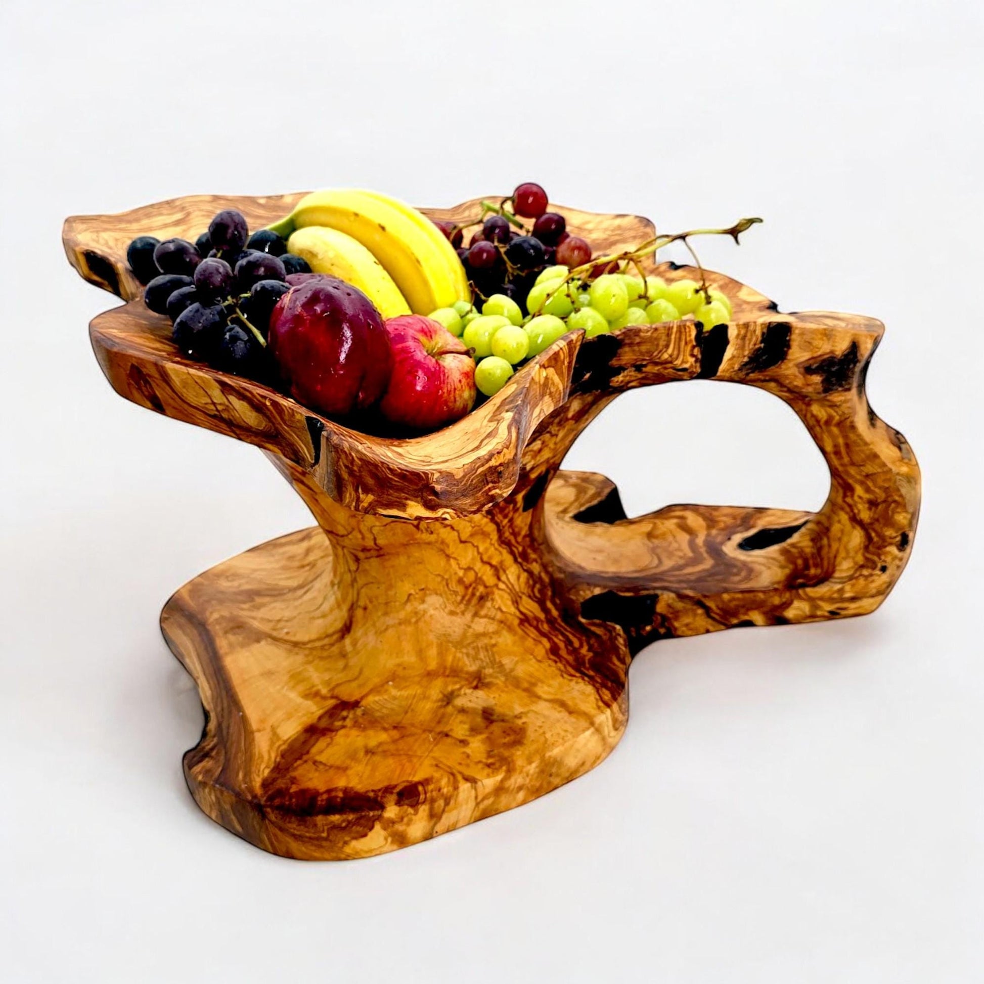 hand curved olive wood fruit bowl , unique piece, centrepieces