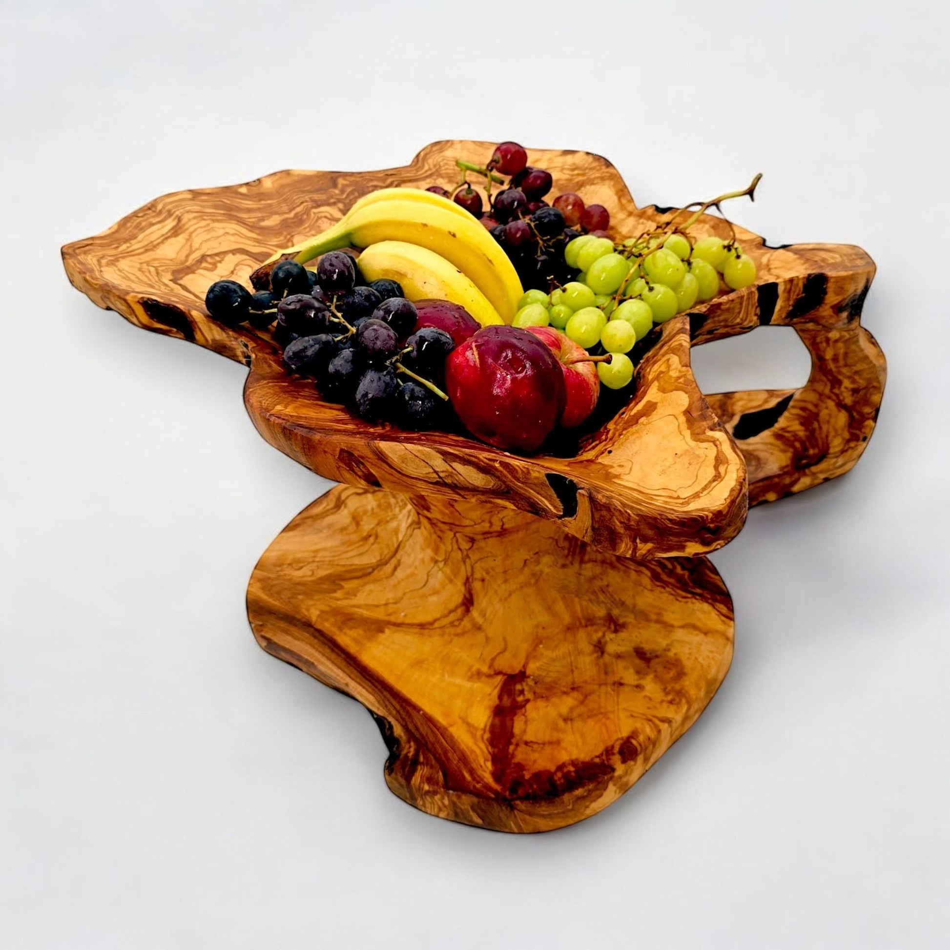 hand curved olive wood fruit bowl , unique piece, centrepieces