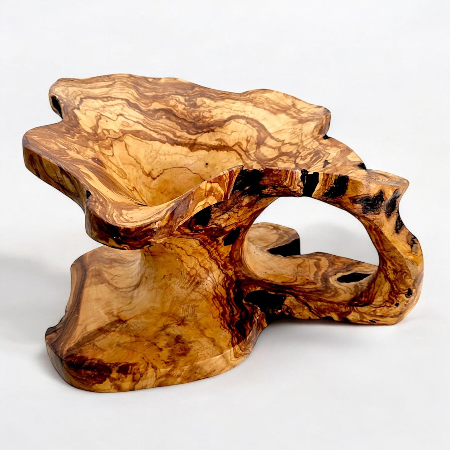 hand curved olive wood fruit bowl , unique piece, centrepieces