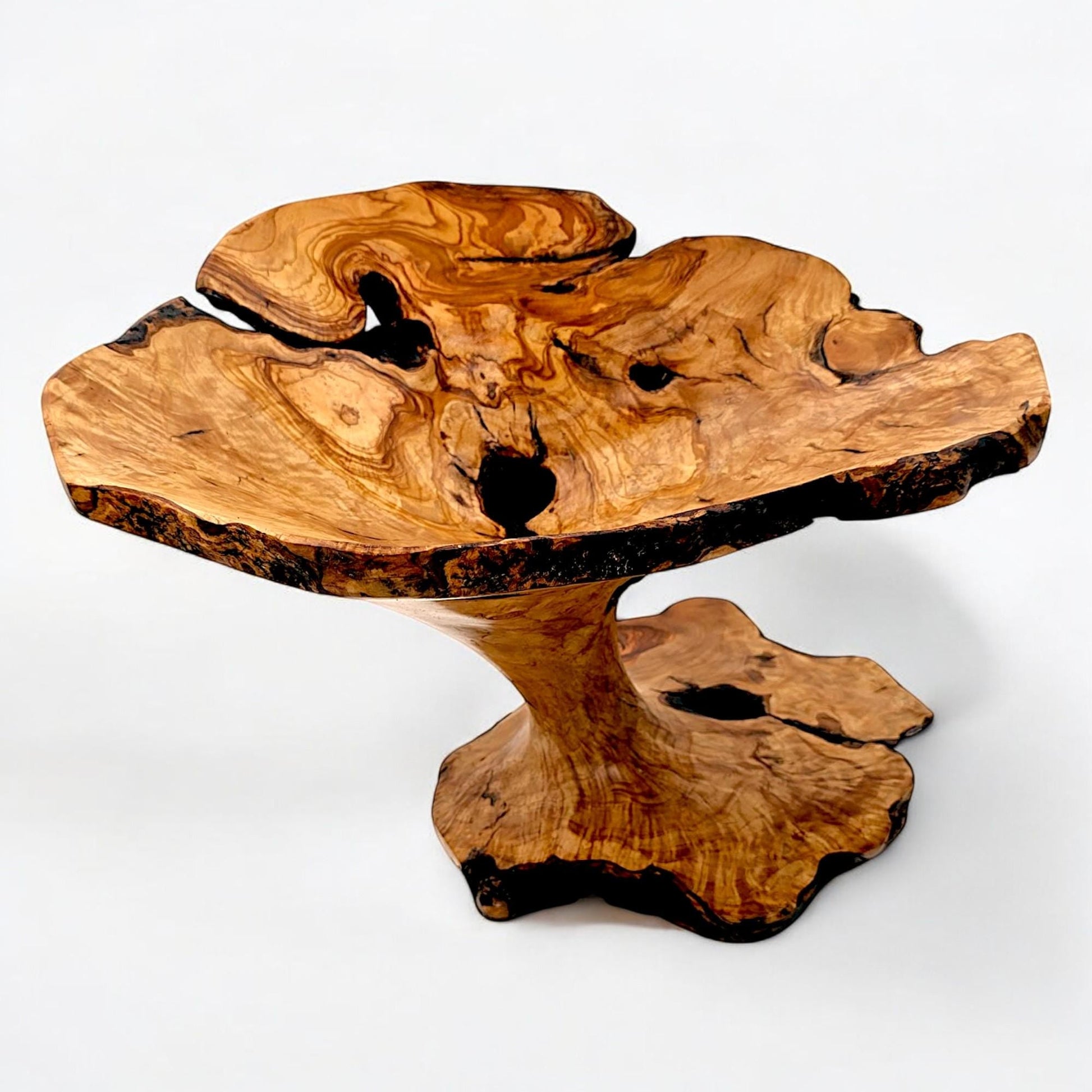 Rustic olive wood fruit bowl, master piece, hand made