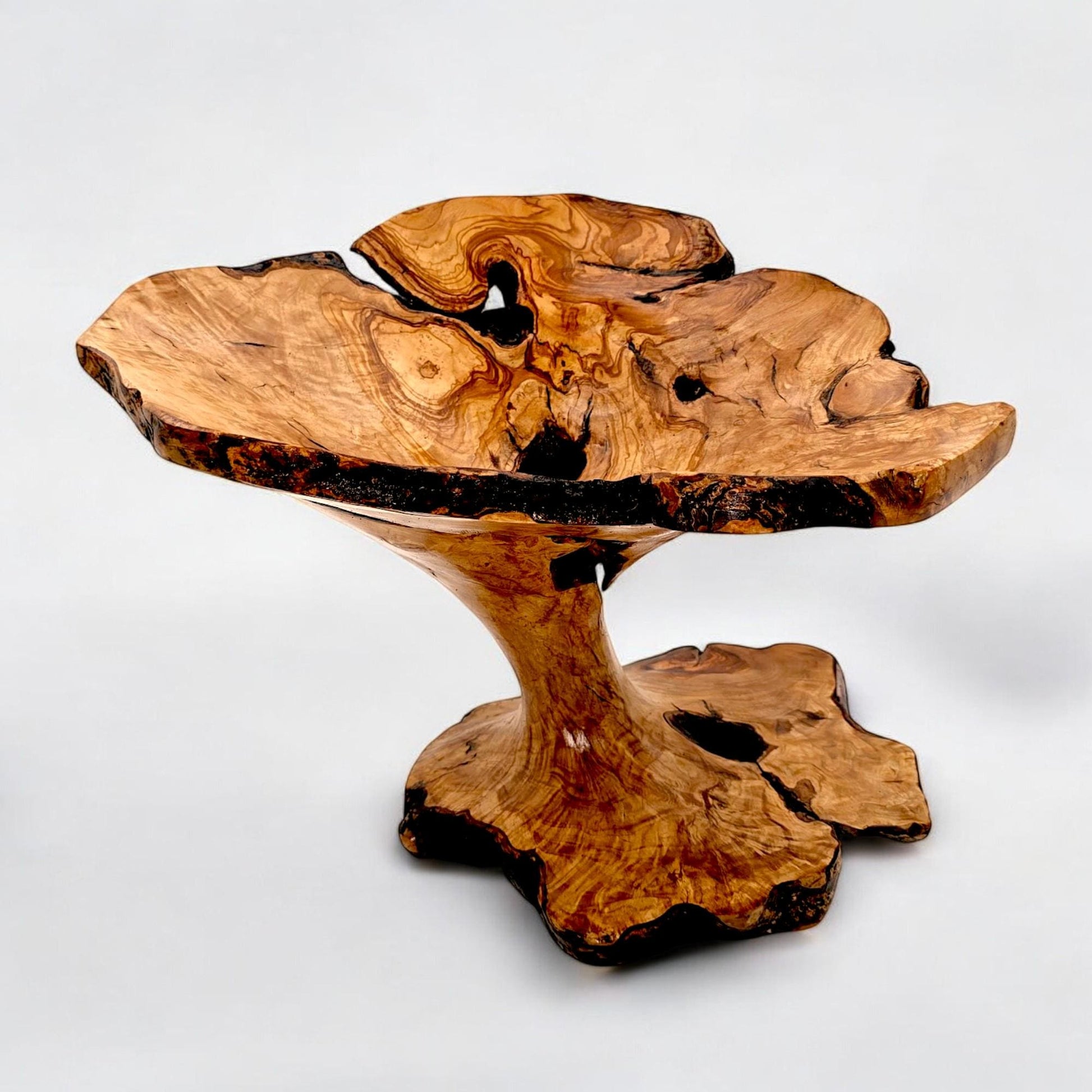 Rustic olive wood fruit bowl, master piece, hand made