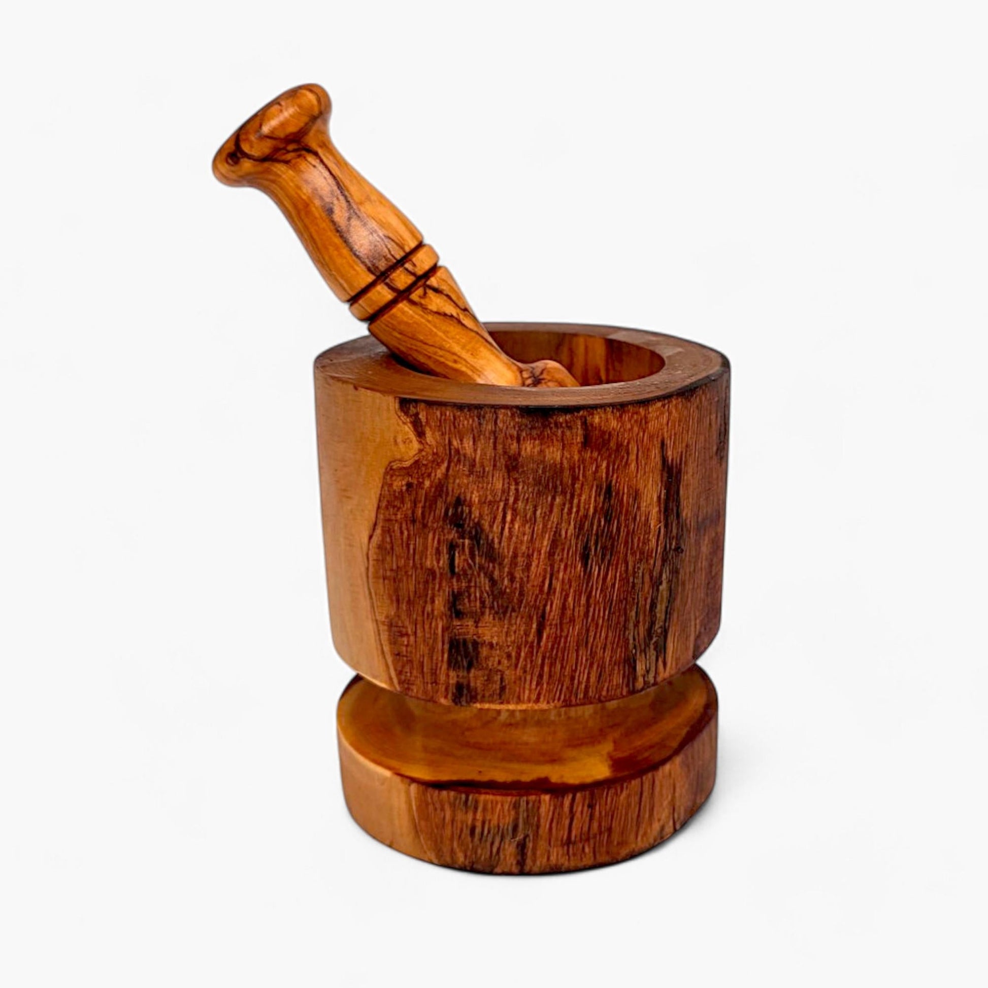 Olive Wood Rustic Mortar & Pestle with Support , pestle and mortar, gift for parents, gift, Christmas gift, wedding gift