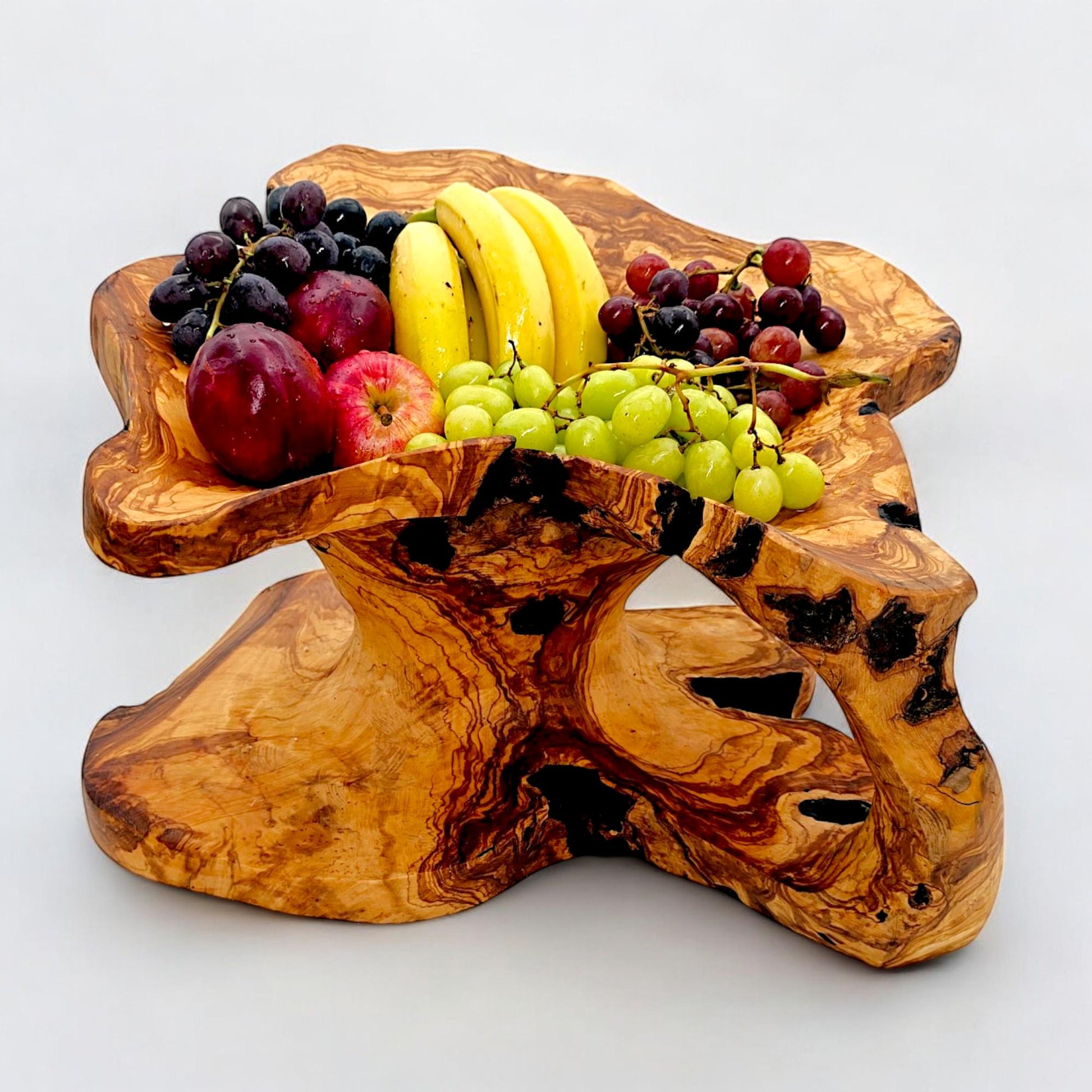 hand curved olive wood fruit bowl , unique piece, centrepieces