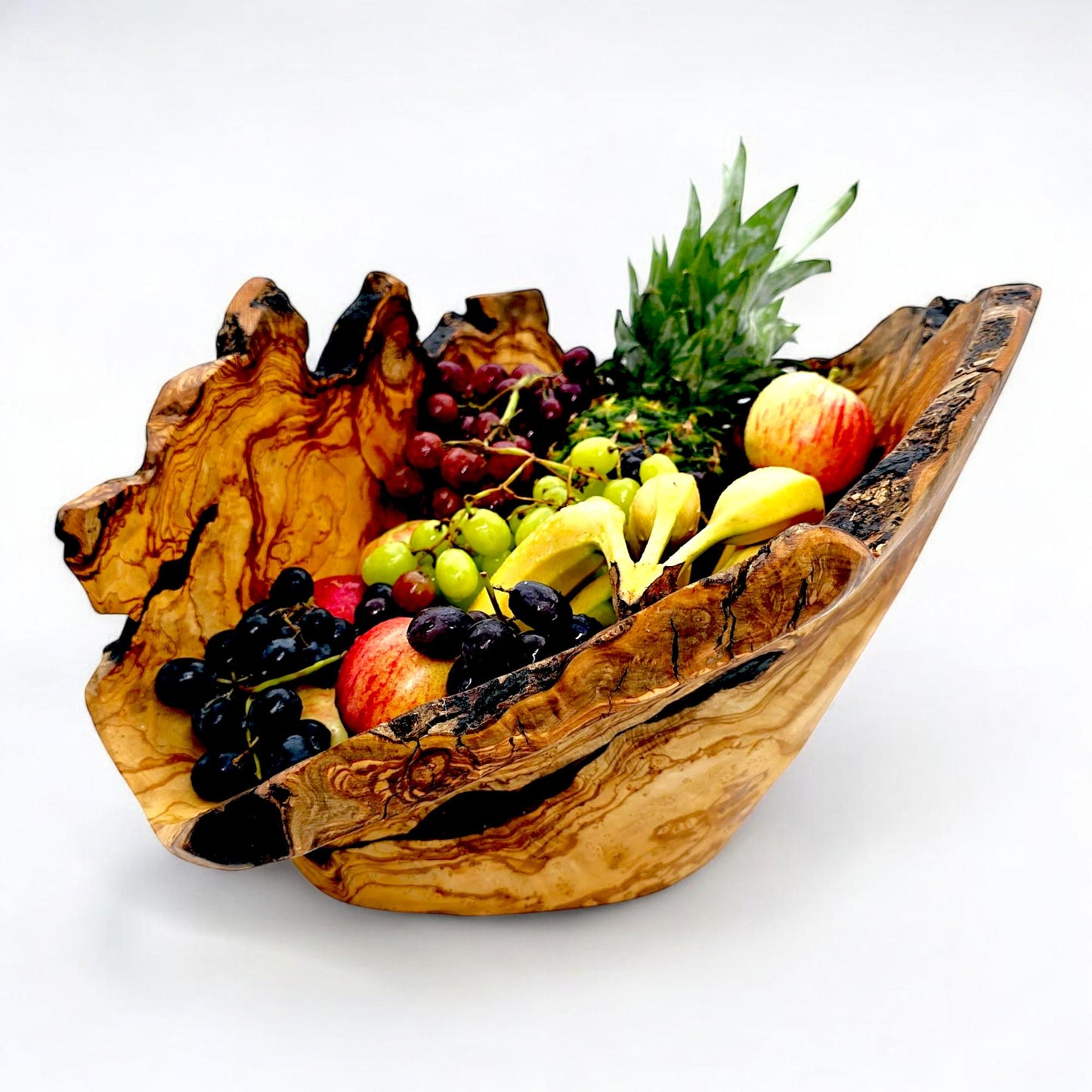 Rustic master piece olive wood fruit bowl , original centrepieces