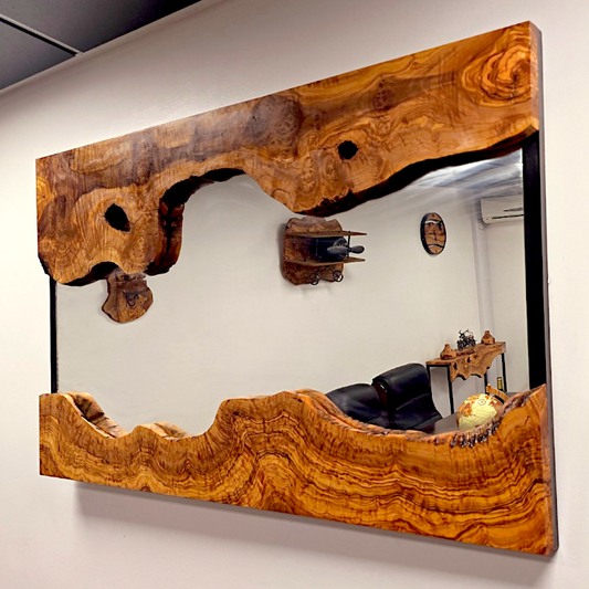 Olive Wood Framed Wooden Wall Mirror | FRAME ONLY